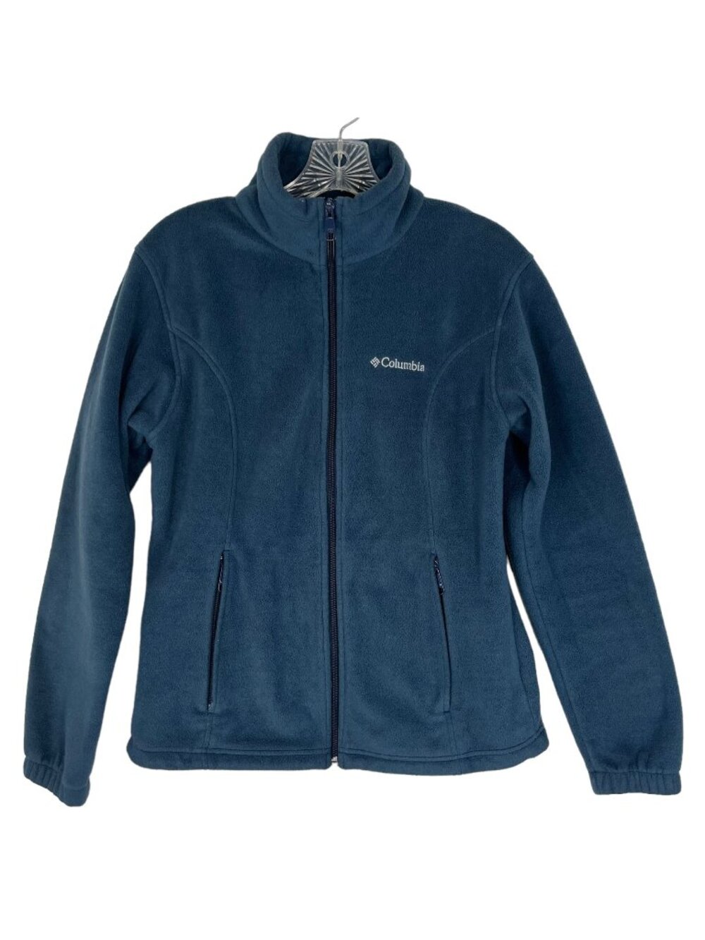 Columbia Full Zip Fleece Jacket Medium Blue Fall Warm